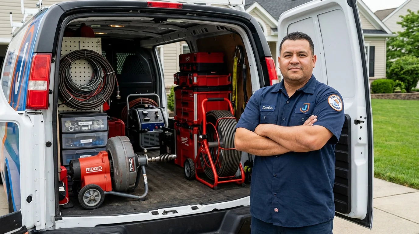 Professional drain cleaning equipment and Johns Plumbing LLC plumber in Naguabo